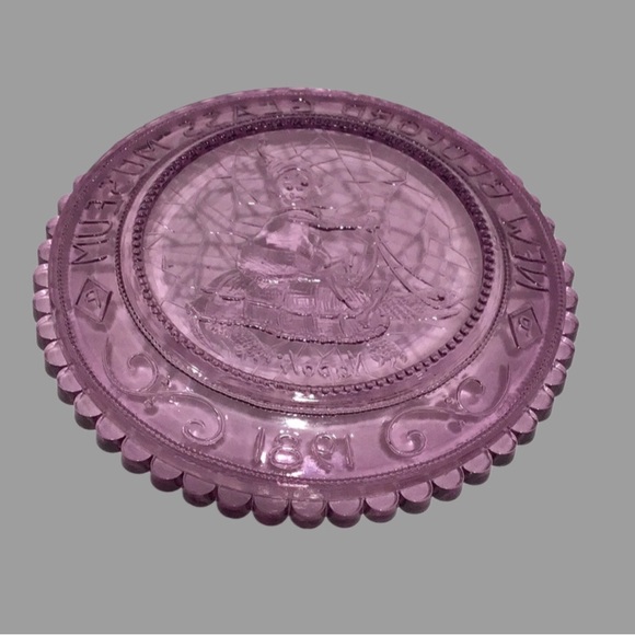 Vtg. PAIRPOINT NEW BEDFORD GLASS MUSEUM Cup Plate 1981 Lavender Napoli - Picture 3 of 6